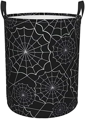 Kuilepa Spider Web Crni vodootporni kašika za rublje s rubnim ručicama za pohranu bin, dječja soba, kućni organizator, rasadnici, odjeća za skladištenje košara