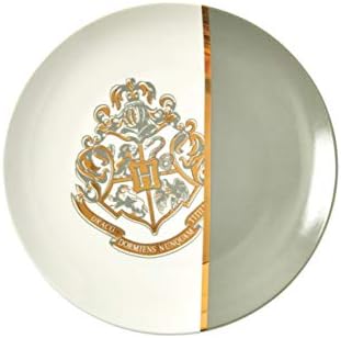 Harry Potter Hogwarts Gold Crest 4-komadni set keramičkih ploča - 10,25 Veliki okrugli večera - bijeli i sivi