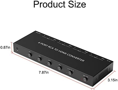 Azduou 4 AV do HDMI, 1080p / 720p 4 na koji RCA Composite CVBS AV prebacite na HDMI pretvarač Adapter