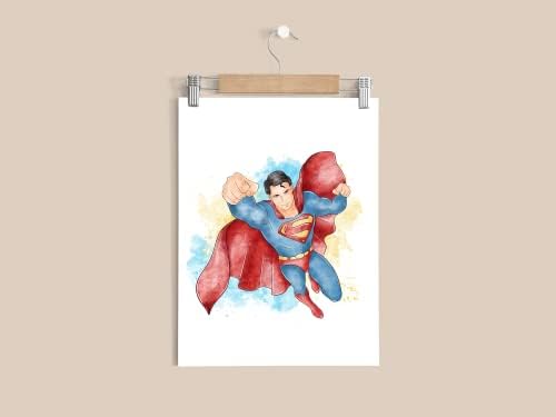 Nistio® Superherood Decor, Superheroo Wall Art za dječake, osvetnici, set od 6 otisaka, Iron Man, Spiderman,