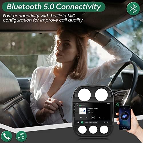 Fortdows auto Radio za Jeep Patriot Compass 2010- Android 11 ugrađeni Carplay Andriod Auto FM AM Bluetooth 10 inčni ekran osetljiv na dodir GPS navigacija 2gram 32grom rezervna kamera
