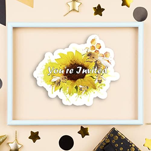 Pčelini tematski rođendanska zabava i pčelinji u obliku pčelinje popunjavaju pozivnice za bebe tuširanje ili rođendanska zabava Pozovite kartice sa kovertama