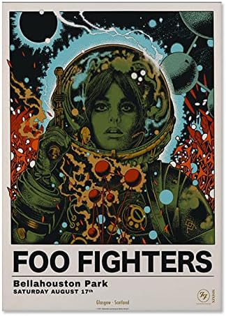 LuxBay platno Poster Dekoracija za ispis Zidna umjetnost Foo Merch Fighters Poster za dekor sobe Unframe 12x18inch