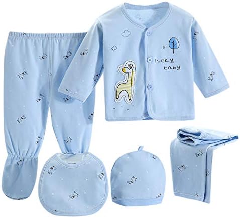 Rukav + bib dječaci vrhovi + šešir + hlače postavljene odjeće za djecu s bebama dugih 5pcs crtane djevojke odijelo i set baby Girl gaća