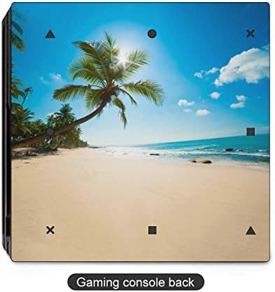 Hawaii tropska plaža slatka naljepnica zaštitnik kože Slim Cover za PS-4 Slim / PS-4 Pro konzola & 2 kontroler