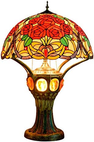 Tiffany Stil vitraža Staklo Svjetiljka Kreativna ruža Uzorak dnevni boravak Spavaća soba Stolna svjetiljka STRAŽI STAMP Svjetiljka Europska klasična svjetiljka za hotelski bar