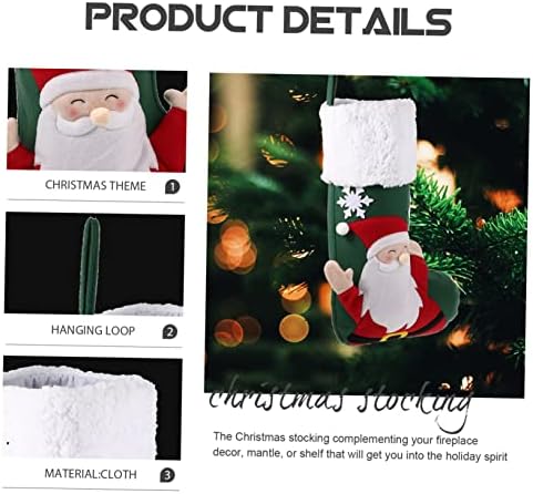 Nolitoy 3pcs Božićna čarapa Privjesak čarapa Naučni uredni ukrasi crtane čarape Santa Claus Socks Božićni