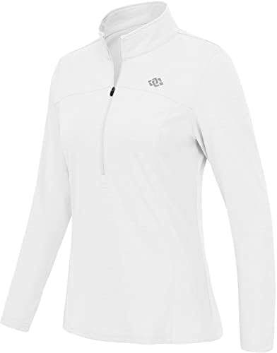 Mofiz ženske upf 50+ zaštita od sunca s dugim rukavima slim fit golf tenis trkački košulja četvrti zip