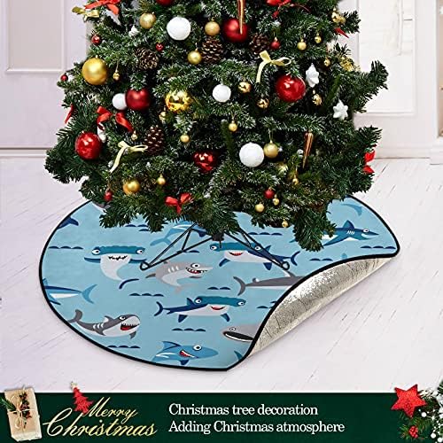 Morski pas vodeni uzorak božićna stabla mat vodootporna stalka za stalku Mat tepih ispod božićnog drvca Pribor za zaštitu od mora za odmor za odmor za odmor 28 inča