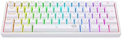 Mehanički tastatura Gamer Compact Redragon Fizz Lunar White RGB prekidač plavi K617-RGB-W, bijeli lunarni bijeli