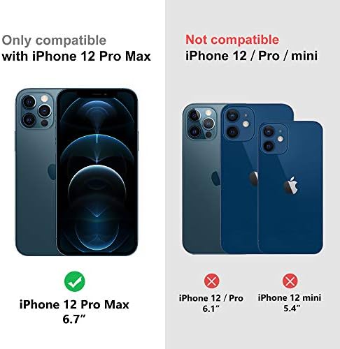 Migeec za iPhone 12 Pro Max Clear Case zaštitni poklopac za telefon otporan na udarce, 6,7 inča