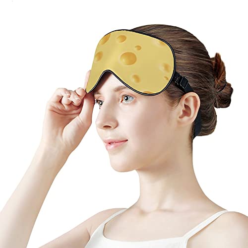 Žuti sir uzorak za spavanje za spavanje zaklopke za pokrov za oči s podesivom noćnom vezom za elastičnu