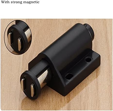 8set Crni SBS plastični ormar Dvostruki magnetni zasun,za Push Reze otvorena zasun vrata ladica dodirni zasun ormar, sa vijcima MT-108(D8-23)