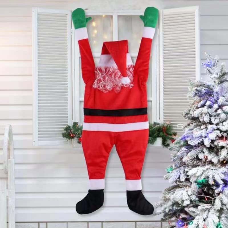 Božićna santa odijelo od na licu oluka na otvorenom u zatvorenom ukrasu Veliki božićni penjanje viseći dekoracije