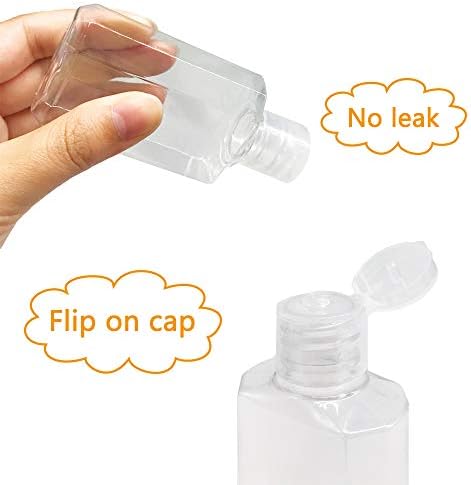 Krgiqn 30pcs 2oz čiste plastične refleksirane flip-top boce, prazne mini putne boce za vanjsko,