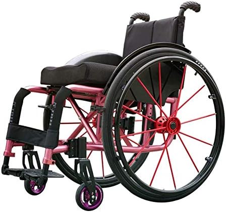 Fqrongsp elegantna Sportska invalidska kolica Lght sklopivi ergonomski naslon za ruke, naslon za noge za ljuljanje, 36/38/40 / 42cm sjedište,sportovi na otvorenom, roze/roze/širina sjedišta 36Cm
