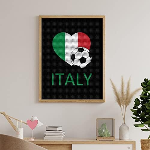 Love Italija Soccer Diamond Art Painting okrugli Full Drill slika za zid uređenje kućne spavaće sobe