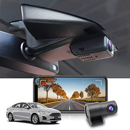 FITCAMX PREDNJI 4K i stražnja 1080p Dash Cam pogodna za Ford Fusion 2013-2020 Sport S Sel Titanium Platinum SE Hybrid, Integrirani OEM Look, Dual Loop Snimanje WiFi, G-senzor, jednostavan za podešavanje, 128GB kartica