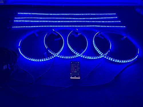 Sando Tech RGB 4kom 15.5 višebojna LED svjetla za gume + 4 kom 4f komplet svjetla za dekoraciju donjeg dijela Sinhronizirajte 8 utikača Bluetooth Ctrl