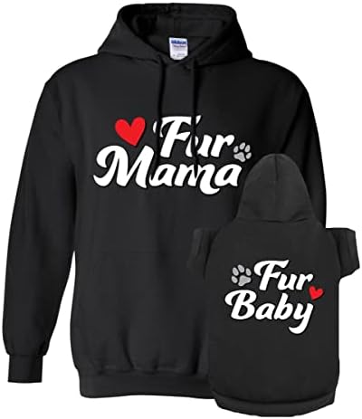 OčityNN Classy Fur Mama Fur Baby pas ili mačka koja odgovaraju kućnim ljubimcima i vlasnički hoodie set duksera