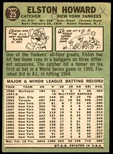 1967. topps 25 Elston Howard New York Yankees Dean's Cards 2 - Dobri Yankees