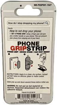 GripStrip Finger Carry držač telefona, stalak & amp; nosač za ventilaciju automobila - Ultra tanak, podesivi gel jastučić ljepljiv za jednu ruku-svjetlucavi biser-lako sklizne u torbicu ili džep