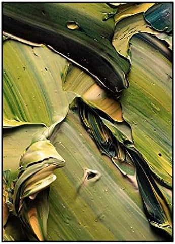 QJIAN nož debeli zeleni Sažetak ručno slikano ulje apstraktno platno velike veličine za poklone za uređenje doma