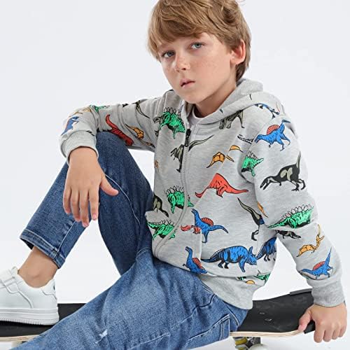 Hzxvic pulover dukserice za tinejdžere, lagana dukserica za malu djecu,trenirka s dugim rukavima za djecu dinosaurusa 4-12 godina