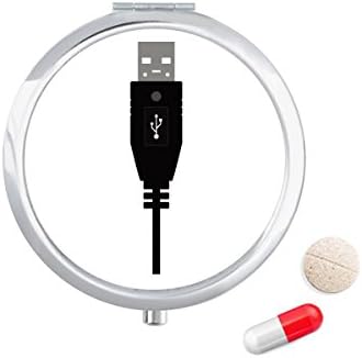 Crni USB utikač za punjenje kabla uzorak torbica za pilule džepna kutija za skladištenje lijekova kontejner za kontejnere