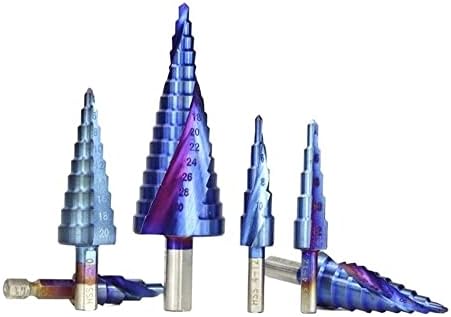 Čelične burgije spiralna bušilica sa žljebovima plava presvučena brza Čelična bušilica za bušenje rupa za jezgro bušilica za drvo / metalni konus burgije