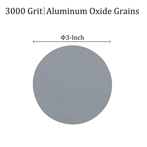 Kozelo Brusing Discs Kuka i petlja - [3 inčni x 3000 Griz] Aluminijum oksid sive pješčare za orbitalne brusilice