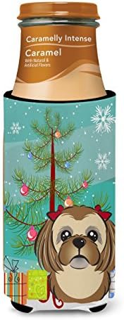 Caroline's Bysures BB1621MUK božićno drvce i čokolada smeđa SHIH Tzu ultra Hugger za tanke limenke,
