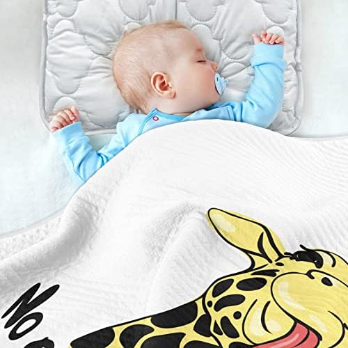 Swaddle pokrivač bez problema Žirafa pamučna pokrivačica za dojenčad, primanje pokrivača, lagana mekana