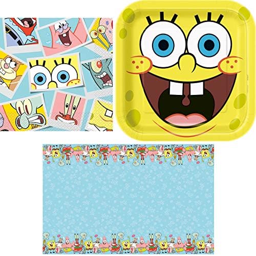 SpongeBob SquarePants-salvete, tanjiri, pokrivač za stolove, paket Happy Birthday Party za 16 osoba-uključuje