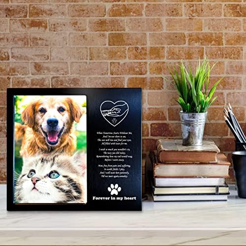 JOEZITON pokloni za kućne ljubimce Memorijalni pokloni za pse za kućne ljubimce personalizirani metalni okvir za slike 4x6 poklon okvir za fotografije za gubitak pasa ili mačaka.