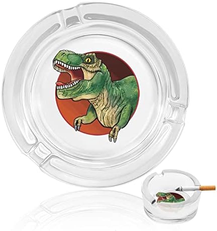T-rex staklena pepeljara za cigarete okrugle ladice za pepeo za kućni ured i restorane