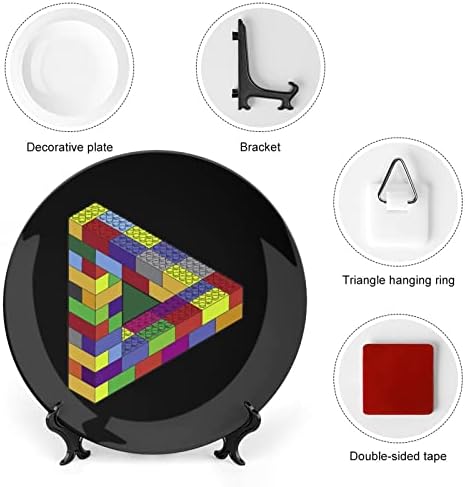3D građevinska blokSceramička ukrasna ploča sa postoljem Custom Bone Kina Početna ploča za kućnu kuhinju u dnevnoj sobi