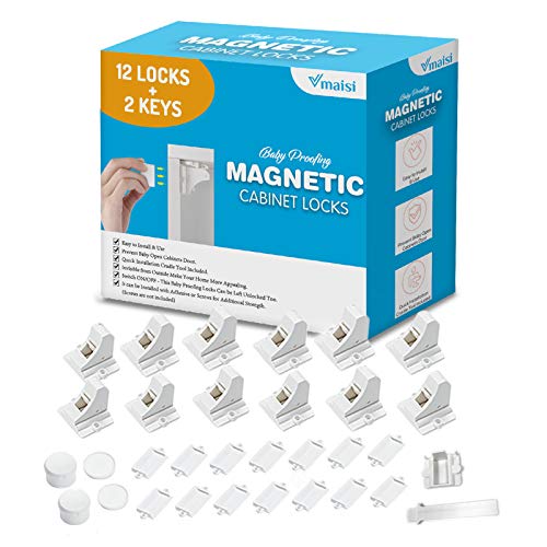 24 brave + 4 tipke - 12 pakovanja bijela magnetska brava za brave sa 12 pakovanja plava brava magnetske ormare