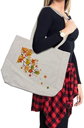Ambesonne jesenja torba za kupovinu, jesenska slika sa kanadskim javorovim listovima botaničko