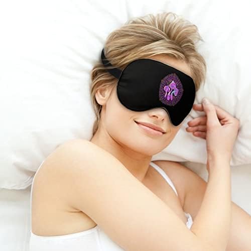 Psihodelične gljive spavaju masku noćne pokrove za žene muškarci blokiraju svjetlost za avion za prijevoz naprijed podesivi remen