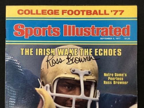 Ross Browner potpisan Sports Illustrated Mag 9 / 5 / 77 bez etikete Notre Dame Auto JSA-autogramom College