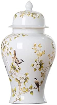 Bvamos Đumbir Jar Dekorativni jar kineski đumbir jar sa poklopcem, đumbir jar cvijet i ptice uzorak
