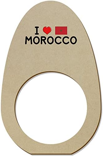 Azeeda 5 x 'Volim maroko' drvene prstenove / držače salveta