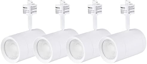 LEONLITE 17.5 W komercijalne serije LED glave za osvjetljenje kolosijeka, Cri90 H rasvjeta kolosijeka, Prigušiva glava za svjetlo na stazi, ETL & Es navedene, 38° H glave za osvjetljenje kolosijeka, 4000k hladno bijelo, mat bijelo, pakovanje od 4