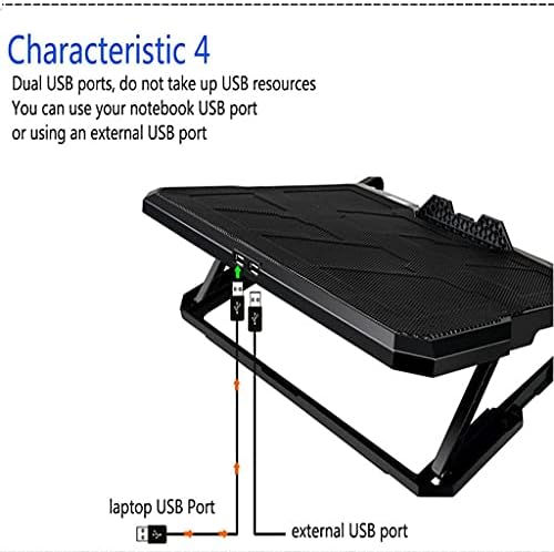 BBSJ laptop rashladni jastuk 6 Ventilatori za hlađenje i dvostruki USB hladnjak sa lakim LCD ekranom Notebook postolje za 12-16 inča
