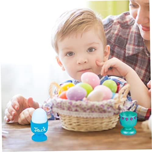 Set čaša za uskršnja jaja drvene šolje za jaja Craft projekat nedovršeni drveni držači čaša za jaja držač kuvanih jaja kuhinjska jaja koja drže šolje za dečiju Umetnost i zanat Edukativne igračke 6kom