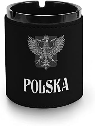 Poljska zastava s poljskom orao cigaretnom pepelom PU kožni nosač pepela za pušenje za kućnu kancelarijsku
