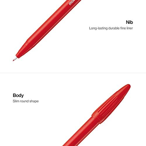 MONAMI Plus Pen 3000 flomastera, Fine Point, Fine Liner, pisanje/dnevnik/bilješke uzimanje kod kuće, škola i ured,
