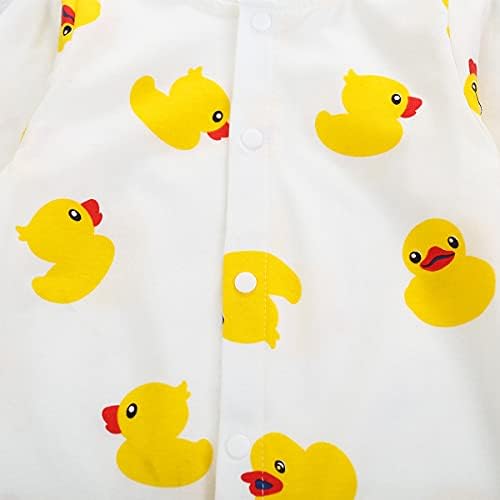 Baby Boy Girl Romper Yellow Duck BodySuit dugih rukava jednodijelna čepa za repute Dječja proljetna jesen zimsku odjeću