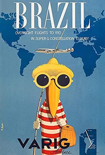 Brazil-Varig Airlines - 1950 - Poster Za Putovanja